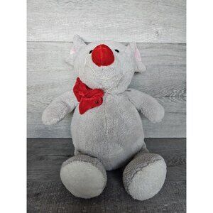 Michaels Christmas Mouse Whiskers 2003 Plush Stuffed Animal 15" Red Velvet Bow